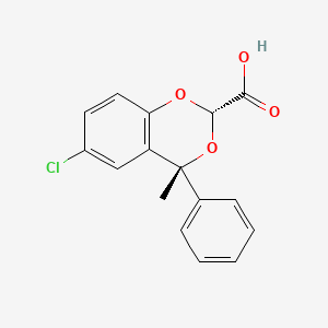 molecular formula C16H13ClO4 B13766091 cis-6-Chloro-4-methyl-4-phenyl-1,3-benzodioxan-2-carboxylic acid CAS No. 74271-48-0