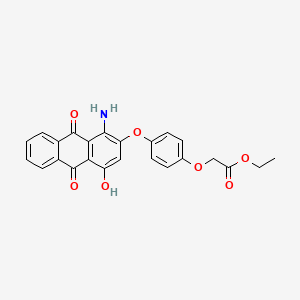 molecular formula C24H19NO7 B13766129 Acetic acid, [4-[(1-amino-9,10-dihydro-4-hydroxy-9,10-dioxo-2-anthracenyl)oxy]phenoxy]-, ethyl ester CAS No. 52236-80-3