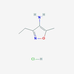 molecular formula C6H11ClN2O B1376617 3-Ethyl-5-methyl-1,2-oxazol-4-amine hydrochloride CAS No. 1423032-26-1