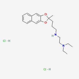 molecular formula C21H32Cl2N2O2 B13766190 N~1~,N~1~-Diethyl-N~2~-[3-(2-methyl-2H-naphtho[2,3-d][1,3]dioxol-2-yl)propyl]ethane-1,2-diamine--hydrogen chloride (1/2) CAS No. 52479-15-9