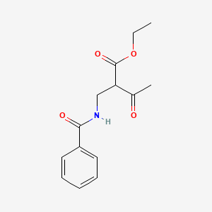 molecular formula C14H17NO4 B13766213 Ethyl 2-benzamidomethyl-3-oxobutyrate 