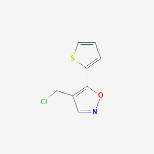 molecular formula C8H6ClNOS B1376624 4-(Chloromethyl)-5-(thiophen-2-yl)-1,2-oxazole CAS No. 1423031-02-0