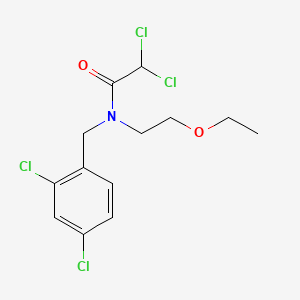 molecular formula C13H15Cl4NO2 B13766370 Acetamide, 2,2-dichloro-N-(2,4-dichlorobenzyl)-N-(2-ethoxyethyl)- CAS No. 73664-40-1
