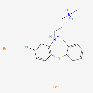 molecular formula C17H21Br2ClN2S B13766402 Dibenzo(b,f)(1,4)thiazepine, 8-chloro-10,11-dihydro-10-(3-methylaminopropyl)-, dihydrobromide, hydrate CAS No. 60816-68-4