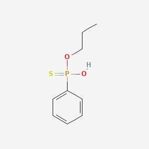 molecular formula C9H13O2PS B13766438 Phenyl-phosphonothioic acid propyl ester CAS No. 53121-59-8