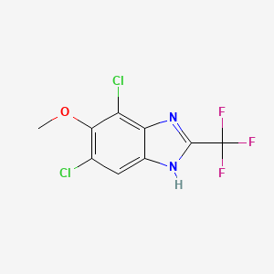 molecular formula C9H5Cl2F3N2O B13766480 Benzimidazole, 4,6-dichloro-5-methoxy-2-(trifluoromethyl)- CAS No. 89427-18-9