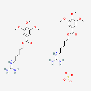 molecular formula C32H52N6O14S B13766520 diaminomethylidene-[5-(3,4,5-trimethoxybenzoyl)oxypentyl]azanium;sulfate CAS No. 75231-25-3