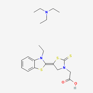 molecular formula C20H29N3O2S3 B13766524 Triethylammonium 5-(3-ethylbenzothiazol-2(3H)-ylidene)-2-thioxothiazolidine-3-acetate CAS No. 68758-84-9