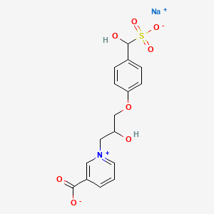 molecular formula C16H16NNaO8S B13766532 Pyridinium, 3-carboxy-1-[2-hydroxy-3-[4-(hydroxysulfomethyl)phenoxy]propyl]-, inner salt, monosodium salt CAS No. 68016-08-0
