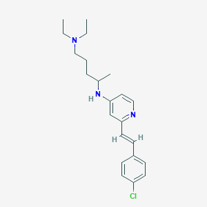 molecular formula C22H30ClN3 B13766543 Pyridine, 2-(p-chlorostyryl)-4-((4-(diethylamino)-1-methylbutyl)amino)- CAS No. 58521-04-3