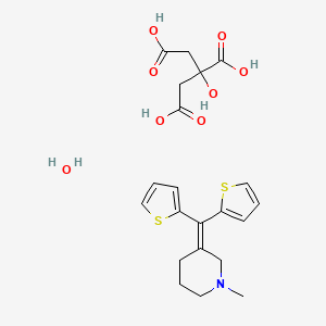 molecular formula C21H27NO8S2 B13766646 Tipepidine citrate monohydrate 