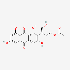molecular formula C20H18O9 B13766653 (3S)-versiconol acetate CAS No. 70979-72-5
