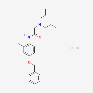 molecular formula C22H31ClN2O2 B13766767 Acetamide, 2-(dipropylamino)-N-(2-methyl-4-(phenylmethoxy)phenyl)-, monohydrochloride CAS No. 61433-68-9