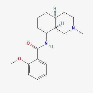molecular formula C18H26N2O2 B13766778 Isoquinoline, decahydro-8-(2-methoxybenzamido)-2-methyl-, (E)- CAS No. 53525-82-9