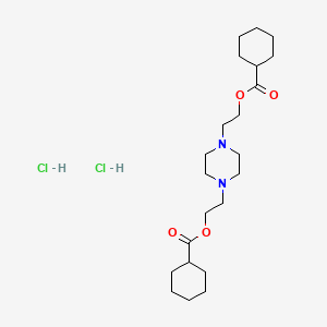 molecular formula C22H40Cl2N2O4 B13766779 Ethanol, 2,2'-(1,4-piperazinylene)DI-, dicyclohexylcarboxylate, dihydrochloride CAS No. 66944-68-1