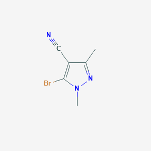 molecular formula C6H6BrN3 B1376680 5-bromo-1,3-dimethyl-1H-pyrazole-4-carbonitrile CAS No. 1341871-95-1