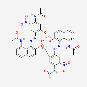 molecular formula C40H31CrN10O12 B13766835 Chromate(1-), bis(N-(3-((8-(acetylamino)-2-hydroxy-1-naphthalenyl)azo)-2-hydroxy-5-nitrophenyl)acetamidato(2-))-, hydrogen CAS No. 67989-83-7