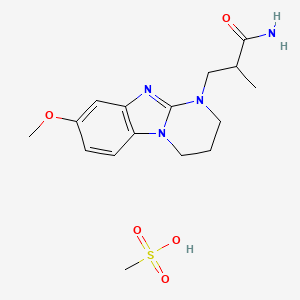 molecular formula C16H24N4O5S B13766843 Pyrimido(1,2-a)benzimidazole-1-propionamide, 1,2,3,4-tetrahydro-8-methoxy-alpha-methyl-, methanesulfonate CAS No. 79513-52-3