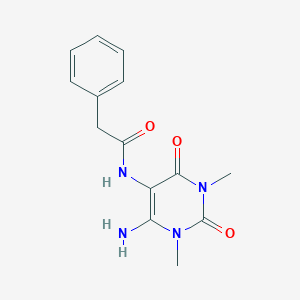 molecular formula C14H16N4O3 B13766850 Acetamide,N-(6-amino-1,2,3,4-tetrahydro-1,3-dimethyl-2,4-dioxo-pyrimidin-5-YL)-2-phenyl- CAS No. 5417-22-1