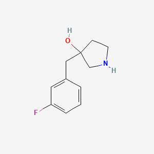 molecular formula C11H14FNO B1376686 3-[(3-Fluorophenyl)methyl]pyrrolidin-3-ol CAS No. 1246732-83-1