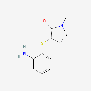 molecular formula C11H14N2OS B1376692 3-[(2-Aminophenyl)sulfanyl]-1-methylpyrrolidin-2-one CAS No. 1344249-00-8