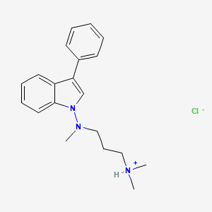 molecular formula C20H26ClN3 B13767003 Indole, 1-((3-(dimethylamino)propyl)methylamino)-3-phenyl-, hydrochloride CAS No. 57647-14-0