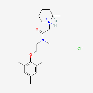 molecular formula C20H33ClN2O2 B13767091 N-(2-Mesityloxyethyl)-N-methyl-2-(2-methylpiperidino)acetamide hydrochloride CAS No. 77791-40-3