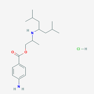 molecular formula C19H33ClN2O2 B13767092 Benzoic acid, p-amino-, 2-((1-isobutyl-3-methylbutyl)amino)propyl ester, hydrochloride CAS No. 69815-34-5