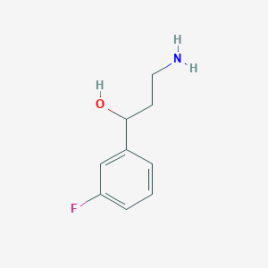 molecular formula C9H12FNO B1376711 3-Amino-1-(3-fluorophenyl)propan-1-ol CAS No. 1225964-62-4