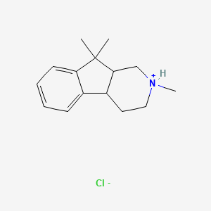 molecular formula C15H22ClN B13767174 cis-2,3,4,4a,9,9a-Hexahydro-2,9,9-trimethyl-1H-indeno(2,1-c)pyridine hydrochloride CAS No. 53757-84-9
