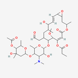 molecular formula C40H63NO16 B13767187 Leucomycin V, 2,3-dihydro-12,13-epoxy-12,13-dihydro-, 4B-acetate 3-propanoate CAS No. 65947-11-7