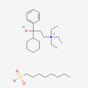 molecular formula C29H53NO4S B13767191 (3-Cyclohexyl-3-hydroxy-3-phenylpropyl)triethylammonium octanesulfonate CAS No. 67603-59-2