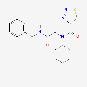 molecular formula C19H24N4O2S B13767278 N-[2-(benzylamino)-2-oxoethyl]-N-(4-methylcyclohexyl)thiadiazole-4-carboxamide 