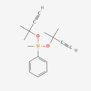 molecular formula C17H22O2Si B13767318 Methylbis[(2-methylbut-3-YN-2-YL)oxy]phenylsilane CAS No. 53864-01-0