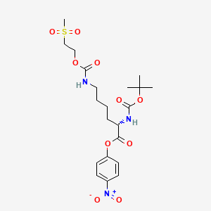 molecular formula C21H31N3O10S B13767353 p-Nitrophenyl N2-(tert-butoxycarbonyl)-N6-((2-(methylsulphonyl)ethoxy)carbonyl)-L-lysinate CAS No. 58082-65-8