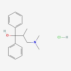 molecular formula C18H24ClNO B13767363 alpha-[2-(Dimethylamino)-1-methylethyl]benzhydryl alcohol hydrochloride CAS No. 7405-15-4