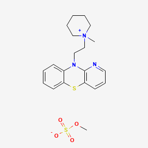 molecular formula C20H27N3O4S2 B13767387 Piperidinium, 1-methyl-1-(2-(10H-pyrido(3,2-b)(1,4)benzothiazin-10-yl)ethyl)-, methyl sulfate CAS No. 67361-05-1