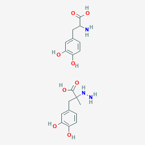 molecular formula C19H25N3O8 B13767505 H-DL-Tyr(3-OH)-OH.DL-N(NH2)aMeTyr(3-OH)-OH 