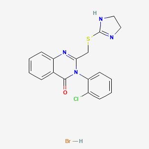 molecular formula C18H16BrClN4OS B13767524 4(3H)-Quinazolinone, 3-(o-chlorophenyl)-2-((2-imidazolin-2-ylthio)methyl)-, monohydrobromide CAS No. 61555-03-1