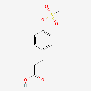 molecular formula C10H12O5S B13767532 3-(4-methylsulfonyloxyphenyl)propanoic Acid 