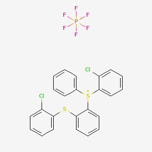 molecular formula C24H17Cl2S2.F6P<br>C24H17Cl2F6PS2 B13767543 (Chlorophenyl)[[(chlorophenyl)thio]phenyl]phenylsulfonium hexafluorophosphate(1-) CAS No. 68156-09-2
