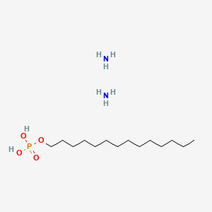 molecular formula C14H31O4P.2H3N<br>C14H37N2O4P B13767551 Diammonium tetradecyl phosphate CAS No. 65104-55-4
