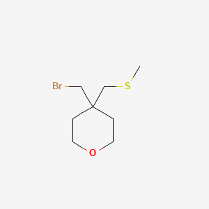 4-(Bromomethyl)-4-[(methylsulfanyl)methyl]oxane