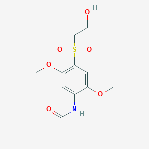 molecular formula C12H17NO6S B13767734 Acetamide, N-[4-[(2-hydroxyethyl)sulfonyl]-2,5-dimethoxyphenyl]- CAS No. 68039-15-6
