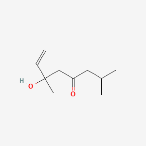 molecular formula C10H18O2 B13767779 (+)-6-Hydroxy-2,6-dimethyl-7-octen-4-one CAS No. 23007-34-3