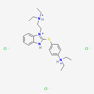 molecular formula C23H35Cl3N4S B13767785 Benzimidazole, 1-(2-(diethylamino)ethyl)-2-((p-(diethylamino)phenyl)thio)-, trihydrochloride, hydrate CAS No. 4929-81-1
