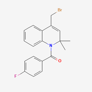 molecular formula C19H17BrFNO B1376779 4-(Bromomethyl)-1-(4-fluorobenzoyl)-2,2-dimethyl-1,2-dihydroquinoline CAS No. 1374509-75-7