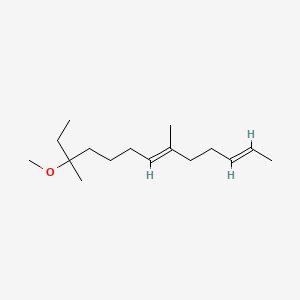 molecular formula C16H28O B13767799 10-Methoxy-1,5,10-trimethyl-1,5-cyclododecadiene CAS No. 75531-54-3