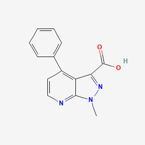 molecular formula C14H11N3O2 B1376780 1-methyl-4-phenyl-1H-pyrazolo[3,4-b]pyridine-3-carboxylic acid CAS No. 1354706-24-3