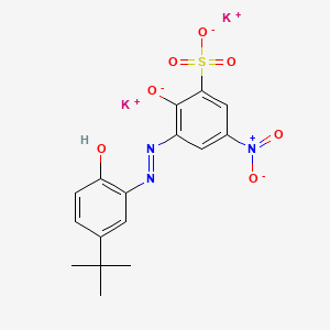 molecular formula C16H15K2N3O7S B13767823 Benzenesulfonic acid, 3-[[5-(1,1-dimethylethyl)-2-hydroxyphenyl]azo]-2-hydroxy-5-nitro-, dipotassium salt CAS No. 6408-99-7